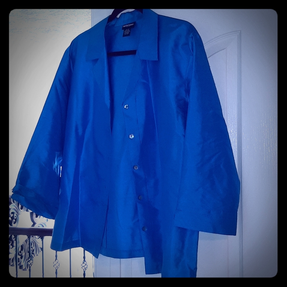 Beautiful blue silk shirt